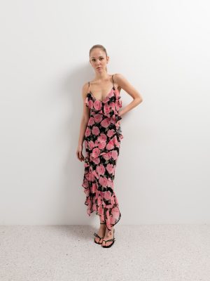 VESTIDO ESTAMPADO VOLANTES