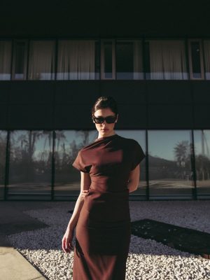 VESTIDO MIDI DRAPEADO
