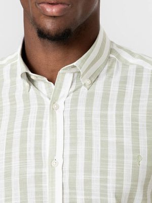 CAMISA RAYAS VERDE SLUB