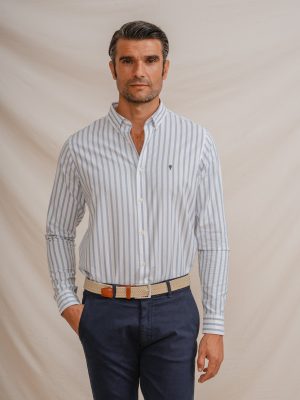 CAMISA OXFORD RAYA DIPLOMÁTICA CELESTE