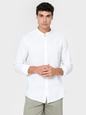 CAMISA LINO BLANCA CUELLO MAO