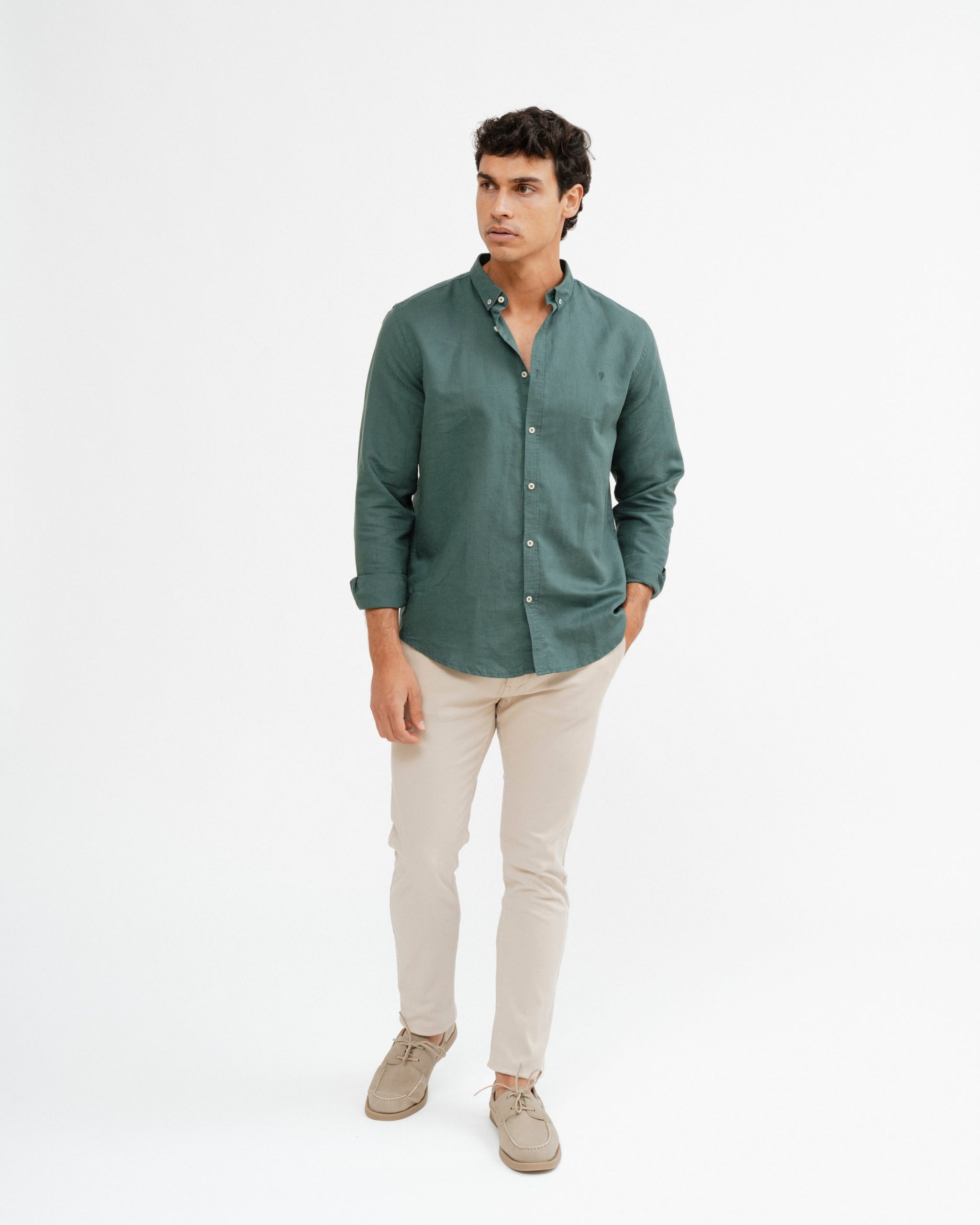 CAMISA LINO VERDE - Imagen 3