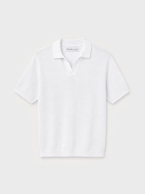 POLO TRICOT ESTRUCTURA BLANCO