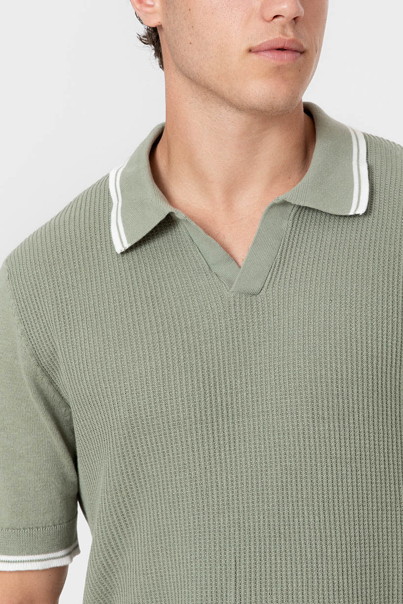 POLO TRICOT RAYA CUADRILLÉ VERDE - Imagen 2