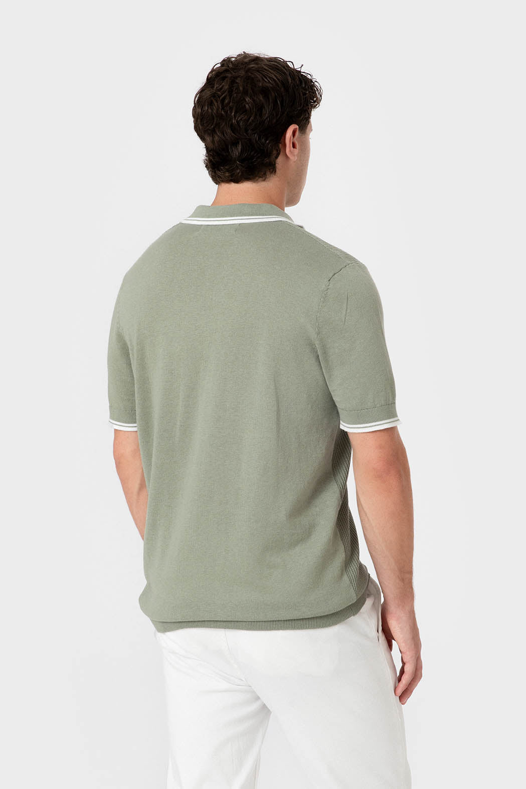 POLO TRICOT RAYA CUADRILLÉ VERDE - Imagen 4