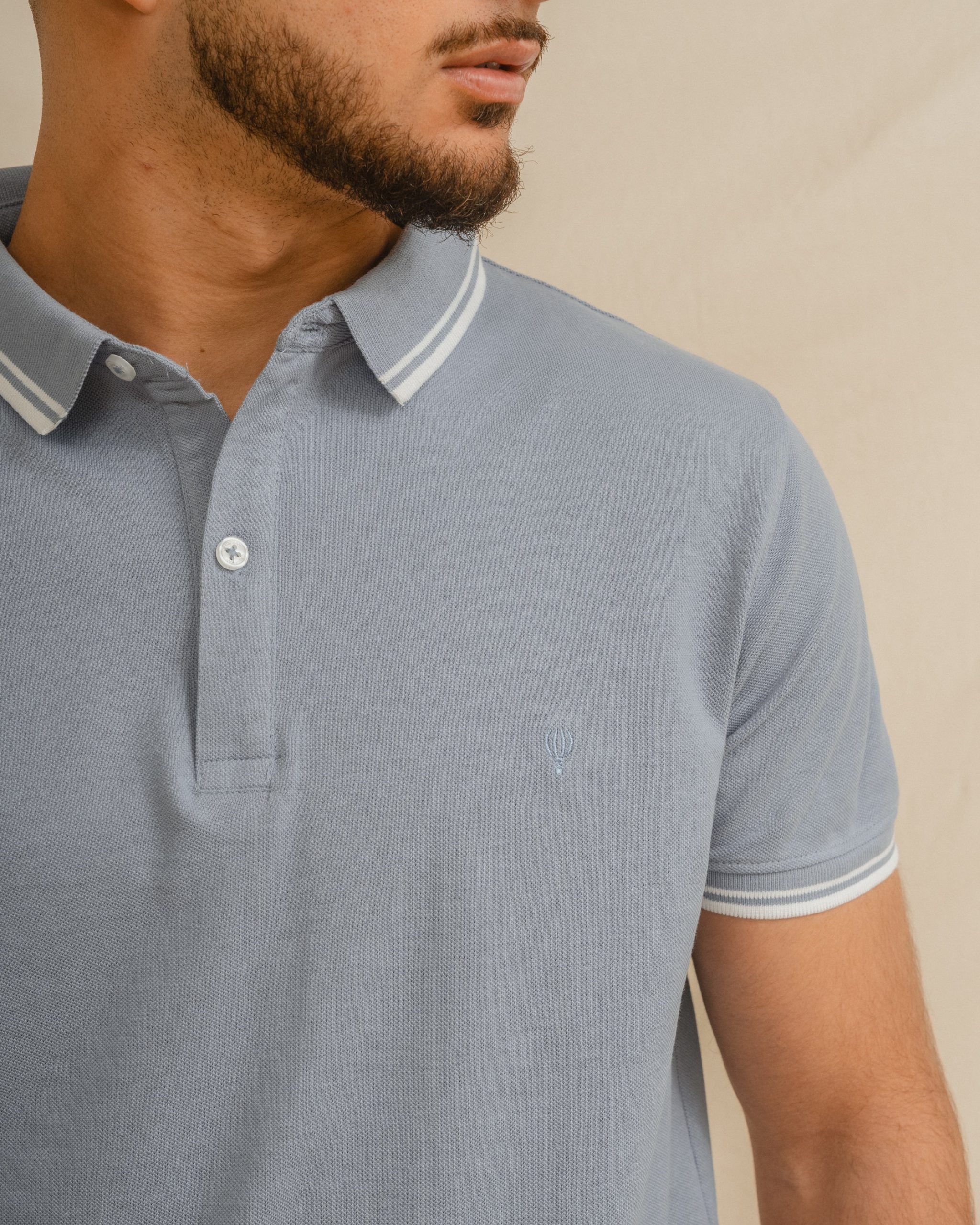 POLO BÁSICO CELESTE PIQUÉ LÍNEA - Imagen 2
