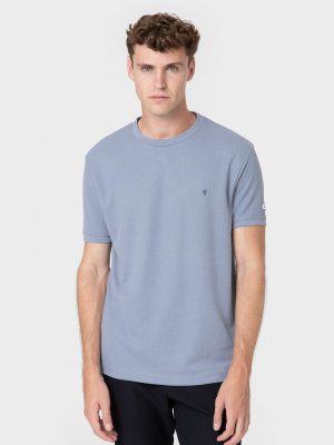 CAMISETA CUADRILLÉ CELESTE