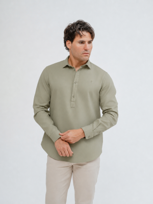 CAMISA POLERA TINTE FALSO VERDE