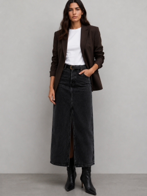 FALDA MIDI DENIM
