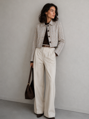 CHAQUETA CROPPED CUADROS