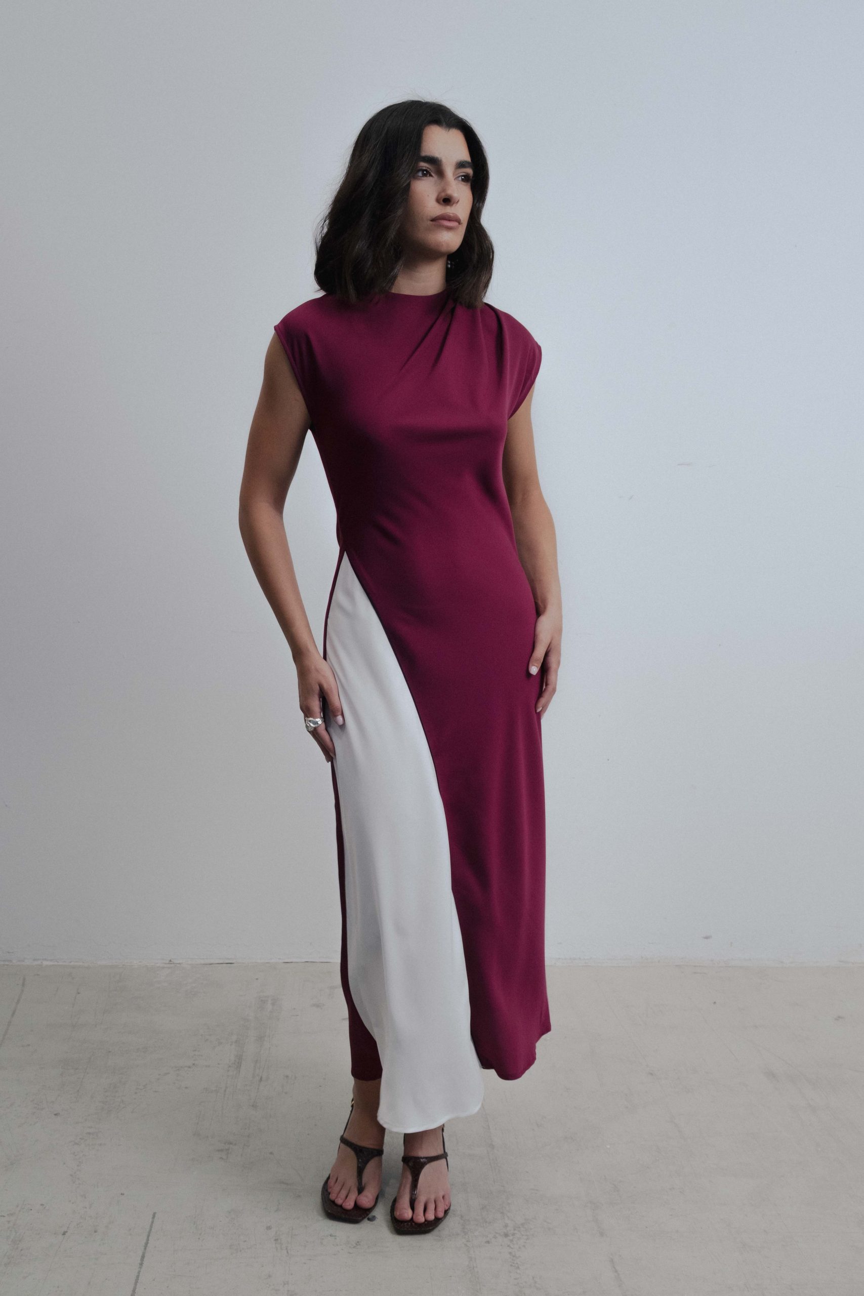 VESTIDO MIDI COMBINADO - Imagen 2