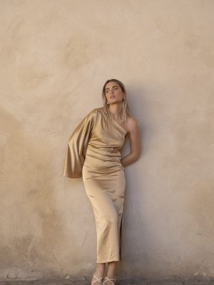 VESTIDO MIDI ASIMETRICO