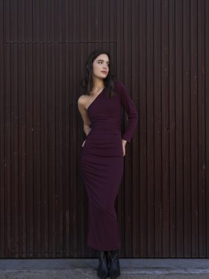 VESTIDO MIDI ASIMETRICO