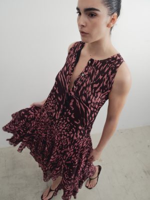 VESTIDO LARGO VOLANTES ESTAMPADO
