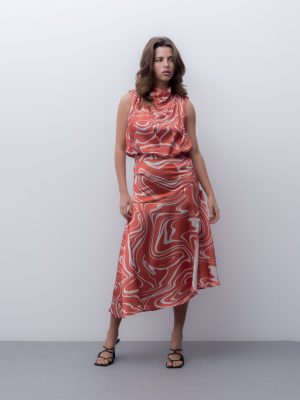 FALDA MIDI ESTAMPADA