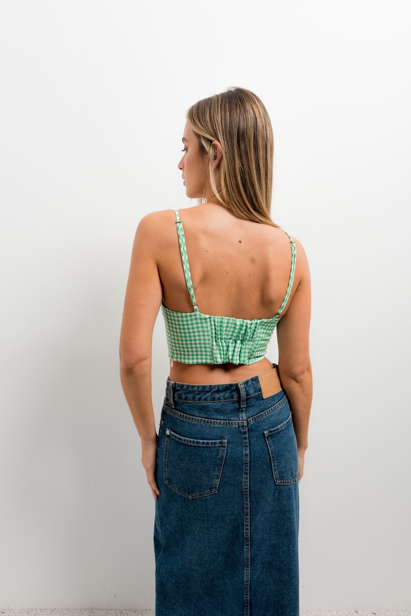 TOP CROP CUADRO VICHY - Imagen 3