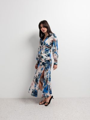 FALDA MIDI ESTAMPADA