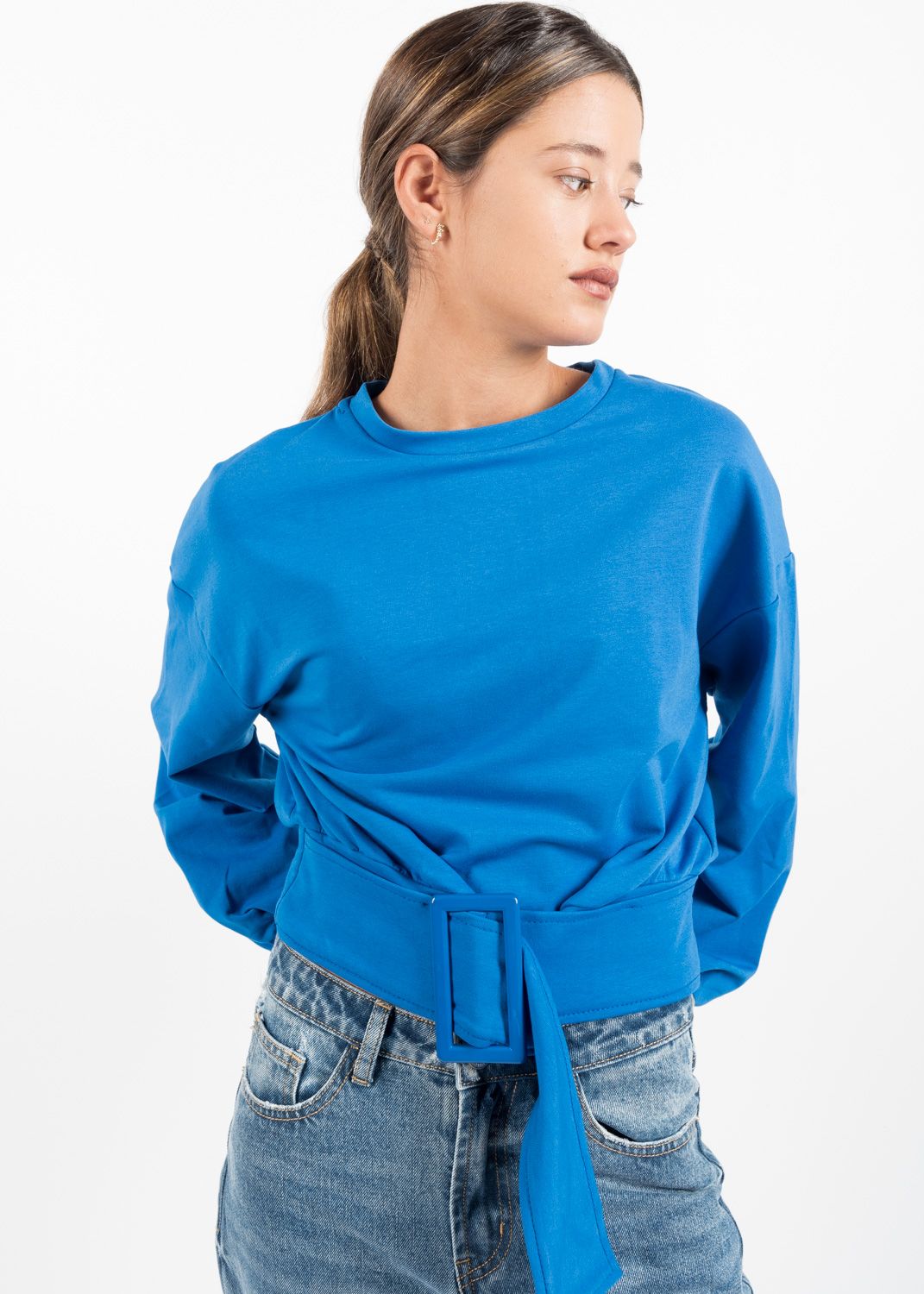 SUDADERA CORTA CINTURON - Imagen 4