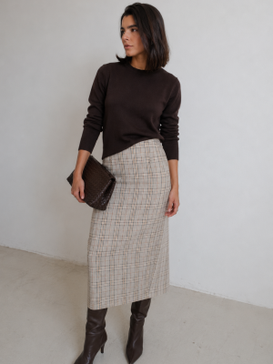 FALDA MIDI CUADROS